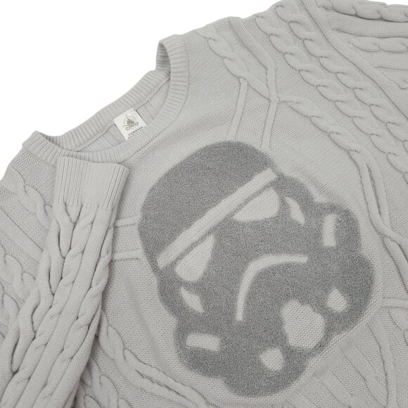Disney Star Wars Stormtrooper Cable Knit Sweater Adult XL Long Sleeve Gray - Picture 1 of 16